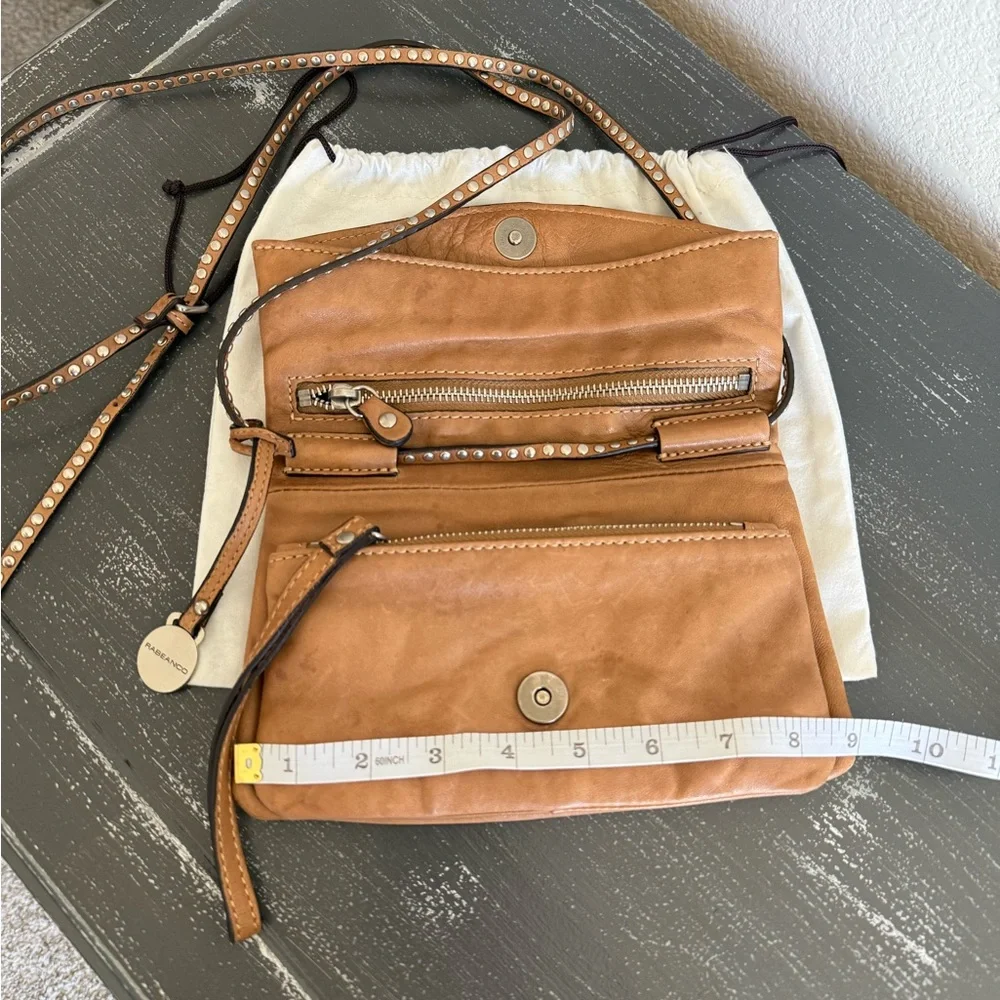 Women's Tan Color Leather Crossbody Bag - Picture 3 of 10